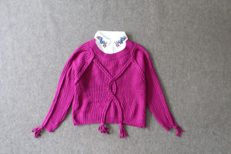 外貿(mào)服裝歐美女裝店原單尾貨歐洲站 毛線針織釘珠毛衣 假領另付60